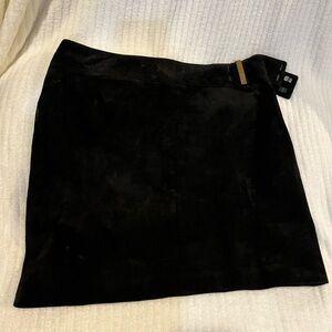 Worth Black Suede Mini Skirt